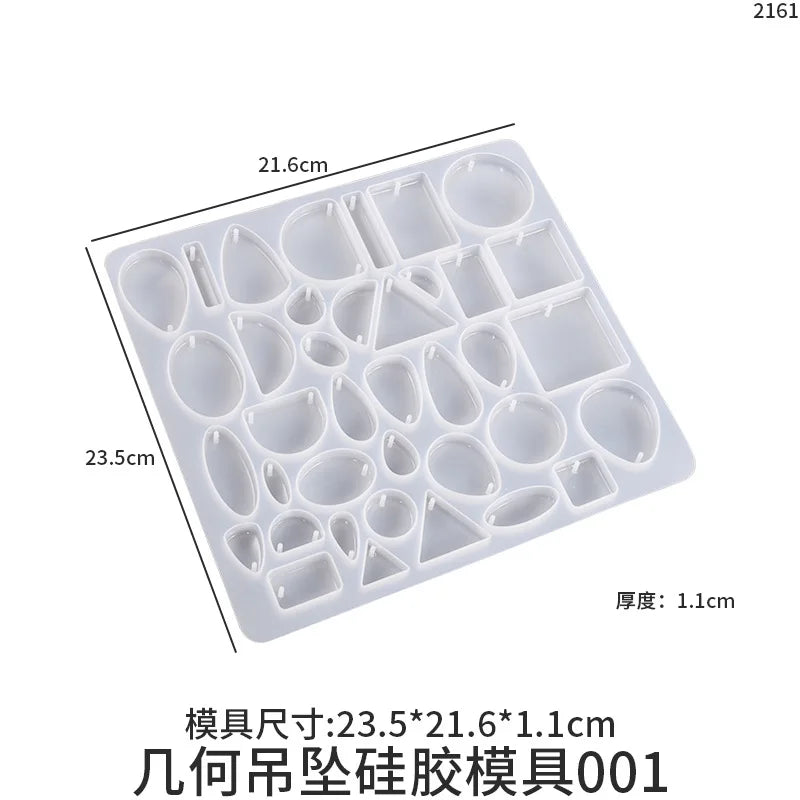 Epoxy Resin Mold Gem Crystal Pendant Necklace Pendant Silicone Mold Jewelry Tool