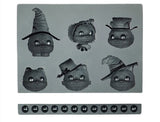Halloween Witch Cat Devil Cat Head Frosted Silicone Mold