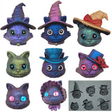 Halloween Witch Cat Devil Cat Head Frosted Silicone Mold