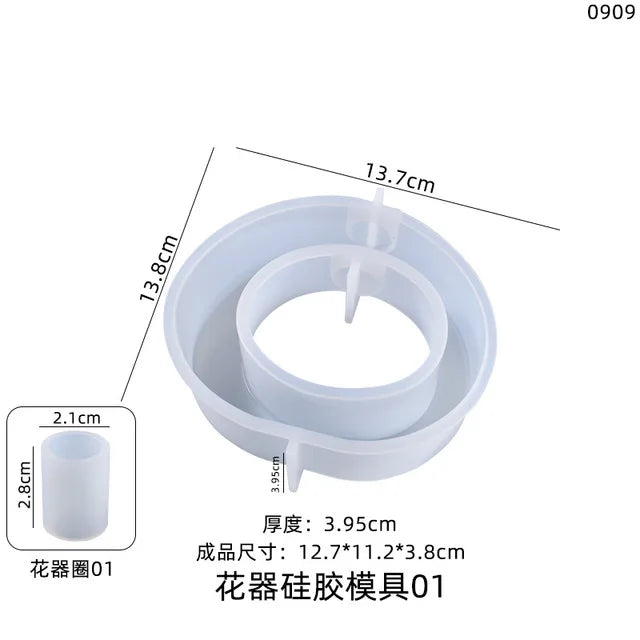 Hexagon Love Flower Test Tube Cultivation Silicone Mold