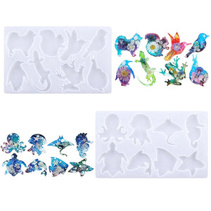 Epoxy Resin Mold Jellyfish Whale Silicone Jewelry Tool Animal Keychain Moulds