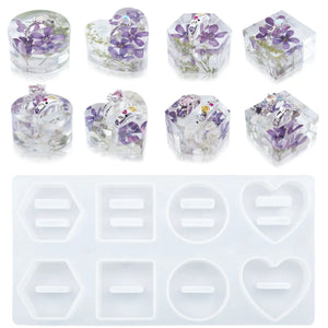 Epoxy Resin Mold Love Hexagon Silicone Ring Display Storage Box