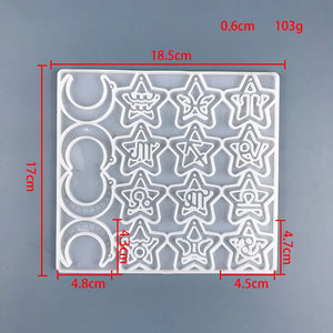 Moon Star Earrings Keychain Resin Mold Silicone Mirror Mold