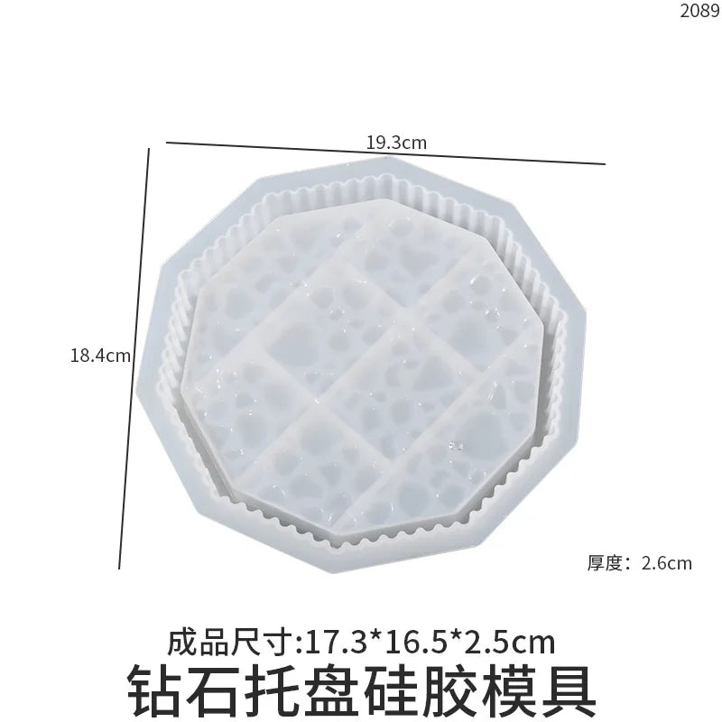 Epoxy Resin Mold Stripe Dewdrop Tray Plate Silicone Mold