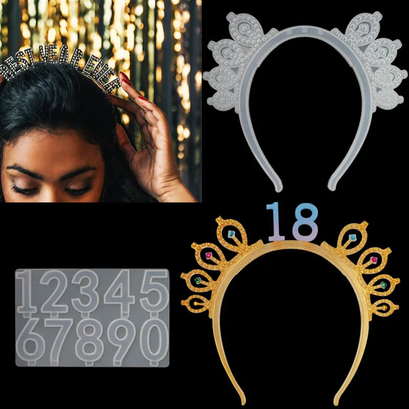 Epoxy Resin Mold Queen Crown Headband for Birthday