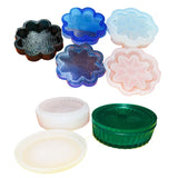Epoxy Resin Mold Round and Flower Stacking Music Storage Box Silicone Mold