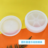 Epoxy Resin Mold Round and Flower Stacking Music Storage Box Silicone Mold