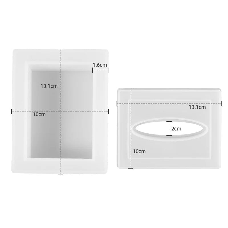Rectangular Perforated Tissue Box Silicone Mold for DIY Epoxy Resin