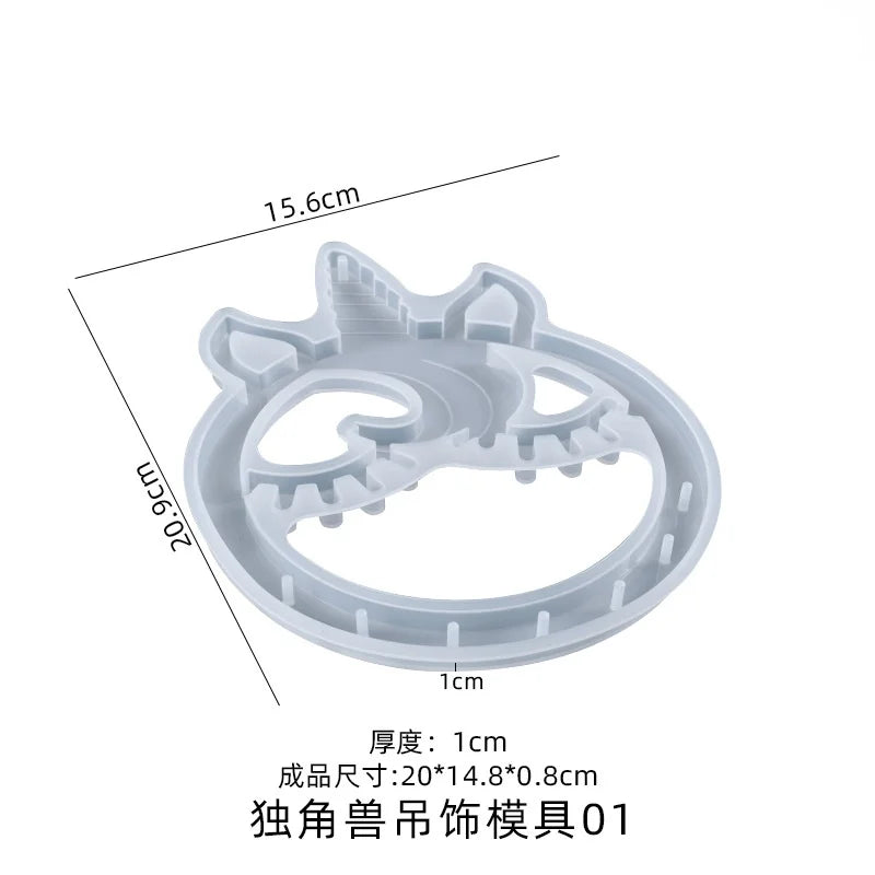 DIY Epoxy Resin Mold Unicorn Pendant Wind Chime Silicone Mold