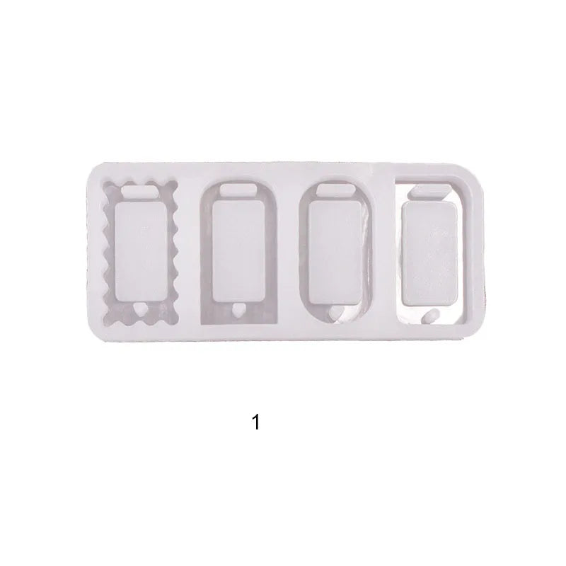 DIY Epoxy Resin Mold Square Keychain Tag Pendant Molds