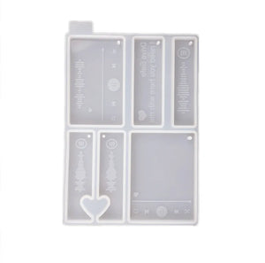 Epoxy Resin Music Player Voice Couple Love Keychain Silicone Mold