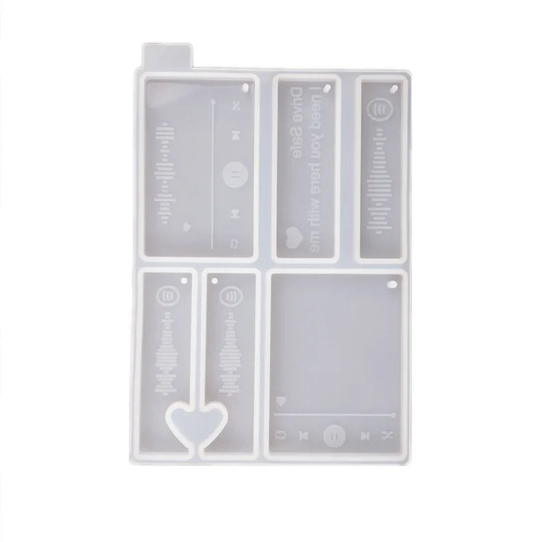 Epoxy Resin Music Player Voice Couple Love Keychain Silicone Mold