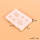 Epoxy Resin Silicone Mold 3D Moon Stars Cat Face Cat Paw for DIY Jewelry Art