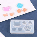 Epoxy Resin Silicone Mold 3D Moon Stars Cat Face Cat Paw for DIY Jewelry Art