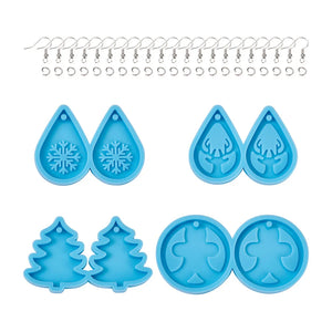 DIY Resin Crafts Set with Earrings, Rings, Molds