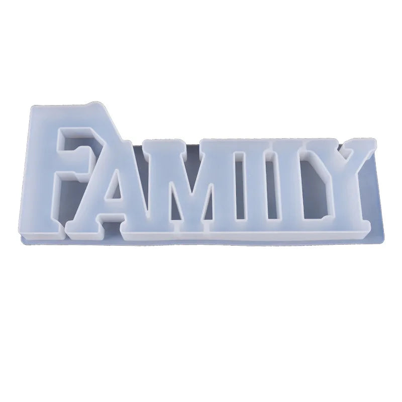 DIY Family Word Crystal Epoxy Mold English Home Decoration Silicone Resin Mold
