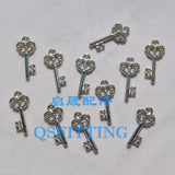 22*10MM Cartoon Key CCB Beads, Acrylic Charms, Silver Plated