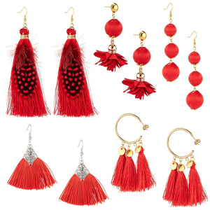DIY Festive Earring Kit with Findings Thread Beads Tassels Iron