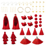 DIY Festive Earring Kit with Findings Thread Beads Tassels Iron