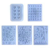 Heart Letter Star Quicksand Silicone Epoxy Mold DIY Keychain Pendant