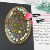 Silicone Fish Scale Oval Fruit Tray Resin Mold for DIY Jewelry Storage