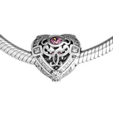 Opulent Heart Charms CZ 925 Silver Beads