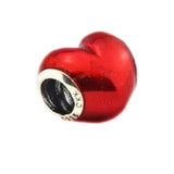 In My Heart Bead Red Enamel 925 Sterling Silver Charm