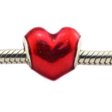 In My Heart Bead Red Enamel 925 Sterling Silver Charm