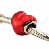 In My Heart Bead Red Enamel 925 Sterling Silver Charm