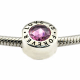 DIY Love is Forever Beads with Pink Crystal 925 Sterling Silver Jewelry