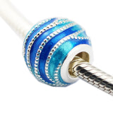 Sterling Silver Swirls Beads Enamel Charms for Bracelets DIY