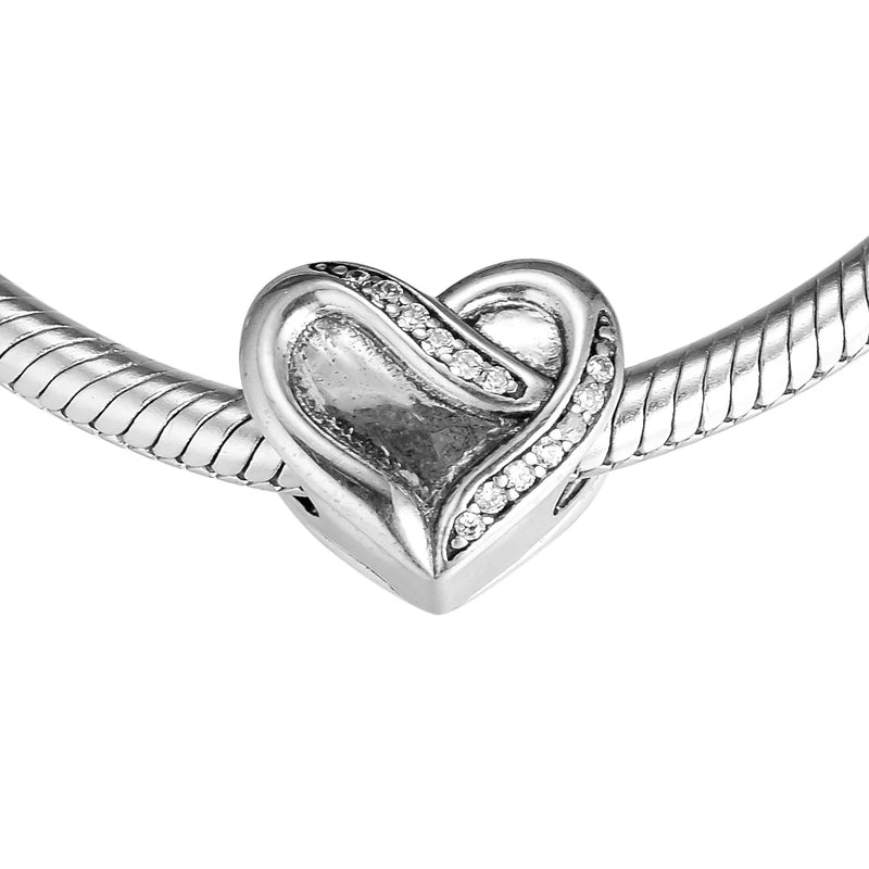 Ribbon of Love Charms 925 Sterling Silver Beads Jewelry