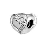 Ribbon of Love Charms 925 Sterling Silver Beads Jewelry
