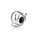 DIY Bracelet Charms Snail Beads with CZ Sterling Silver
