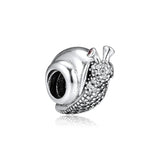 DIY Bracelet Charms Snail Beads with CZ Sterling Silver