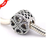 Petals of Love Charms with CZ 925 Sterling Silver Beads