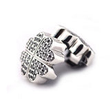 Petals of Love Clip Charms with CZ 925 Sterling Silver Beads