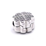 Petals of Love Clip Charms with CZ 925 Sterling Silver Beads