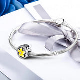 Floral Beads w/ Pale Yellow Enamel on 925 Sterling Silver Jewelry