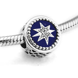 Starry Sky Heart Beads with Enamel 925 Sterling Silver Jewelry