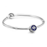 Starry Sky Heart Beads with Enamel 925 Sterling Silver Jewelry