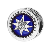 Starry Sky Heart Beads with Enamel 925 Sterling Silver Jewelry