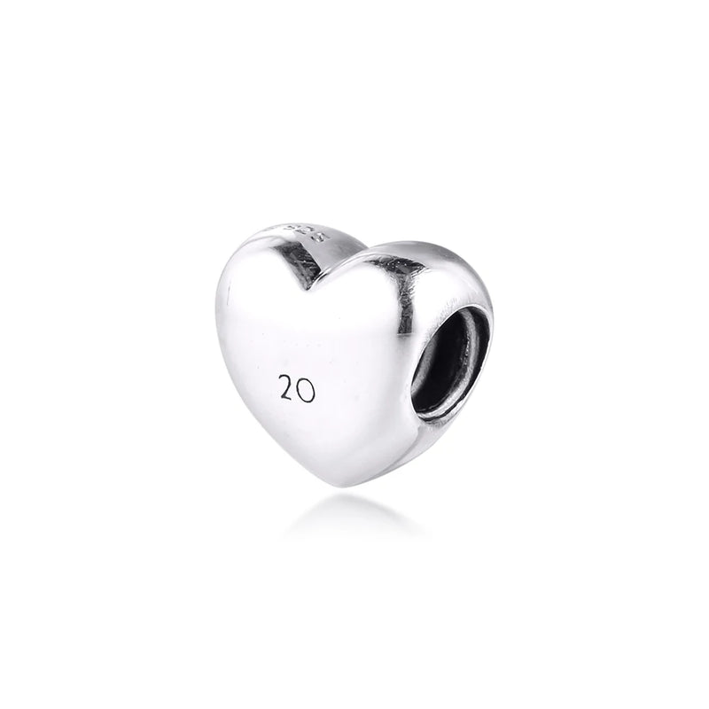 Heart Beads for Charms Bracelets 100% 925 Sterling Silver Jewelry