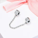 DIY Abstract Safety Chain Beads 925 Sterling Silver Jewelry