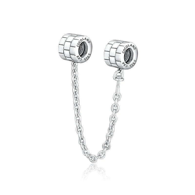 DIY Abstract Safety Chain Beads 925 Sterling Silver Jewelry