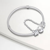 DIY Abstract Safety Chain Beads 925 Sterling Silver Jewelry