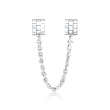 DIY Abstract Safety Chain Beads 925 Sterling Silver Jewelry