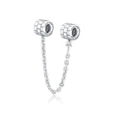 DIY Abstract Safety Chain Beads 925 Sterling Silver Jewelry