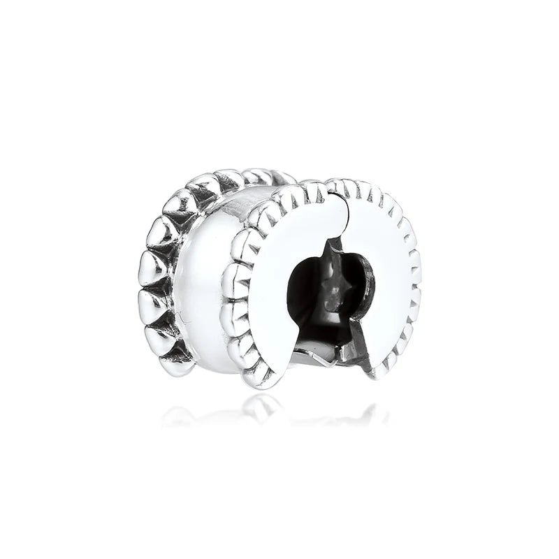 DIY Beaded Hearts Clip Beads 100% 925 Sterling Silver Jewelry