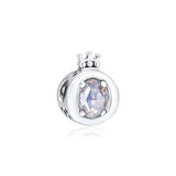 Sparkling Crown O Beads 925 Sterling Silver Charms Bracelets DIY Fits